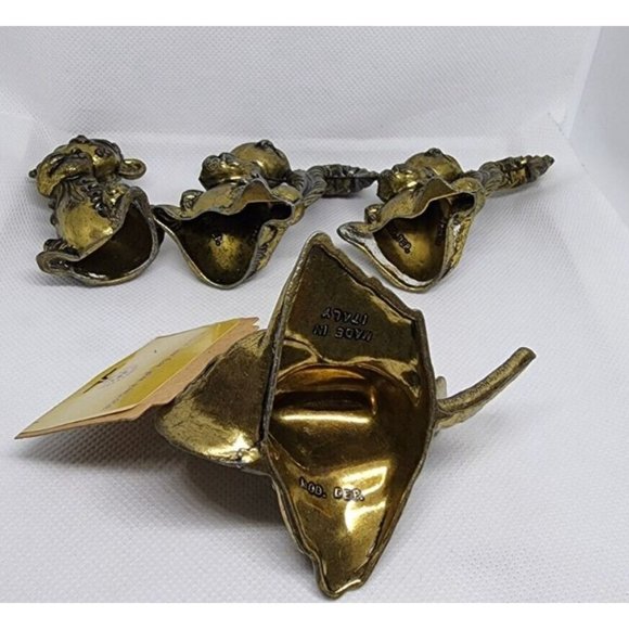 Rare 4 Mod Dep Made In Italy Brass Animals Home Decor Shelf Sitter Vintage Figur - Picture 10 of 12